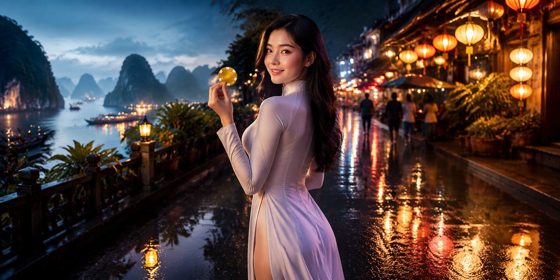 Chợ đêm Vịnh Hạ Long với không khí đăng ký và nhận ưu đãi trực tuyến