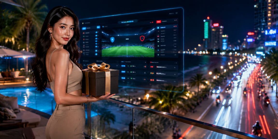 Ánh đèn neon casino và cược thể thao ban đêm tại Nha Trang